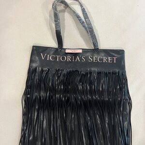 Victoria's Secret Black Tote with Fringe Detail